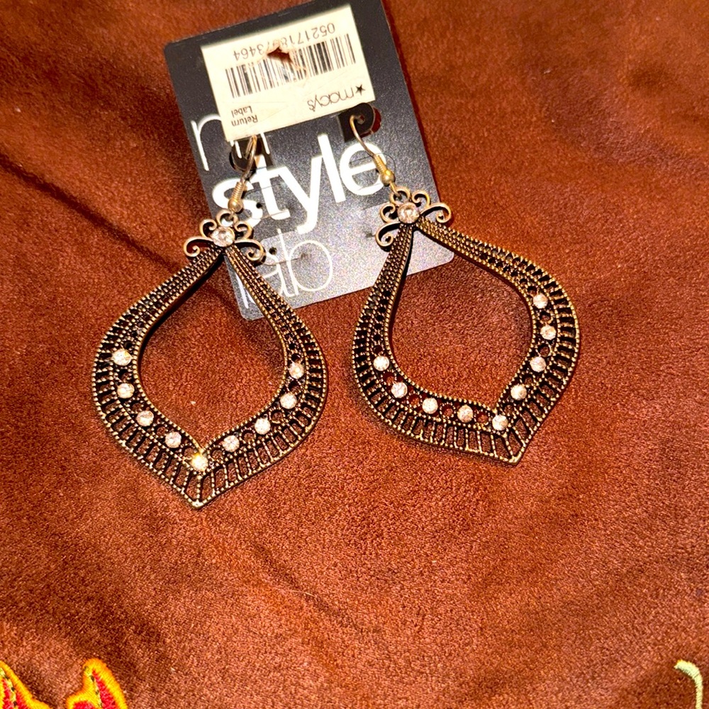 🦋HOST PICK 🦋M Style Lab" Earrings black/silver crystals hooks backs